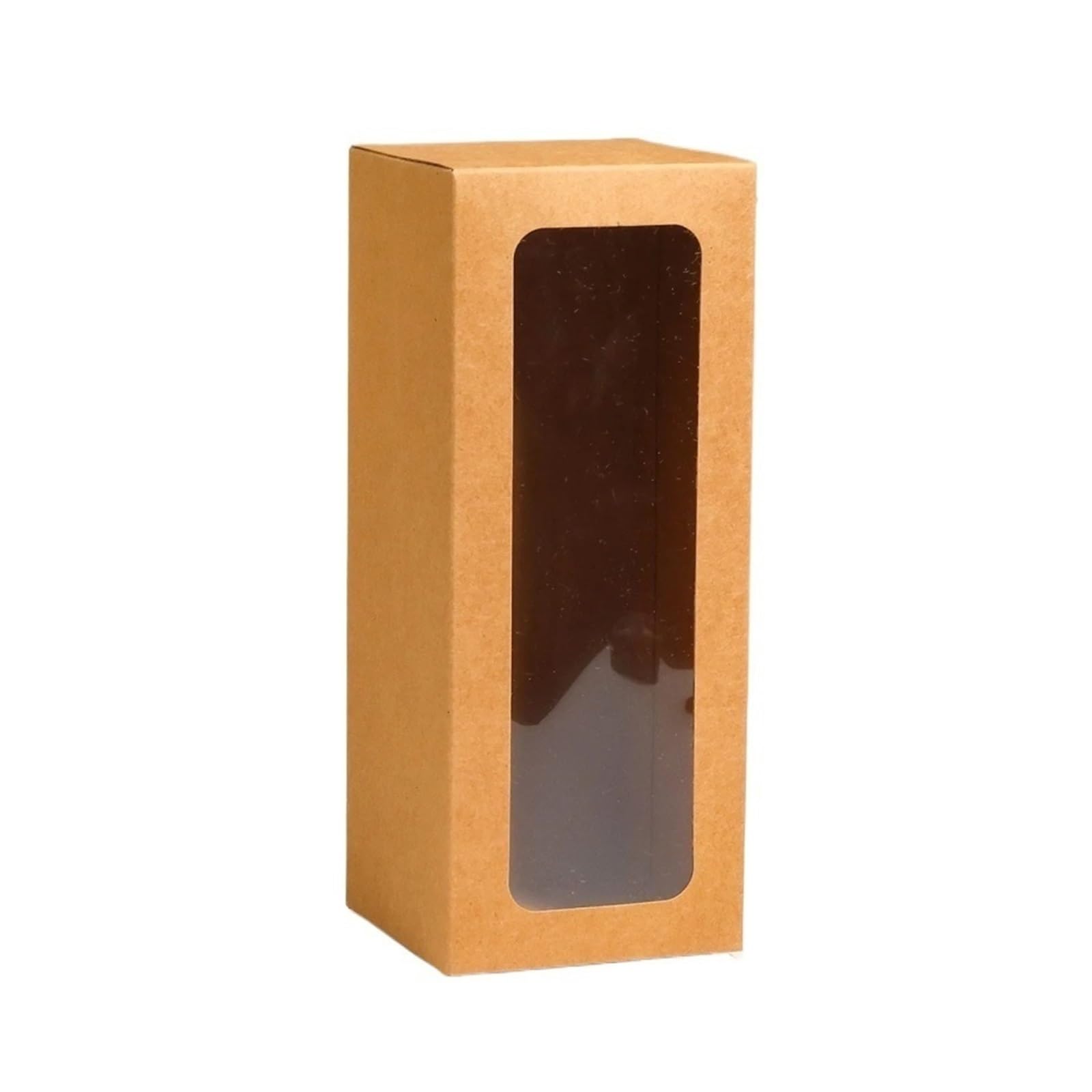 Kraftpapier Box Mit Fenster 8 x 20 cm große Geschenkbox mit Fenster