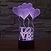 Produktbild Olayer kreative 3D-LED-Lampe Illusion Nachtlicht 3D-Schriftzug Love und Herzen, Acryl, mit Farbwechsel