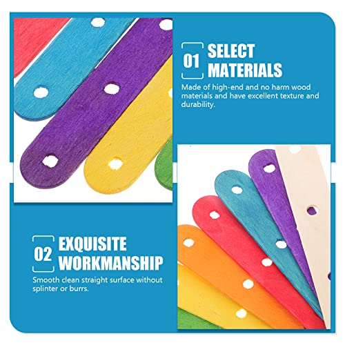 Healifty Wooden Craft Sticks Popsicle Sticks For Crafts Lolly Sticks Craft Ice Cream Sticks With Holes Natural Jumbo Colored Diy Crafts 100Pcs #TOP3