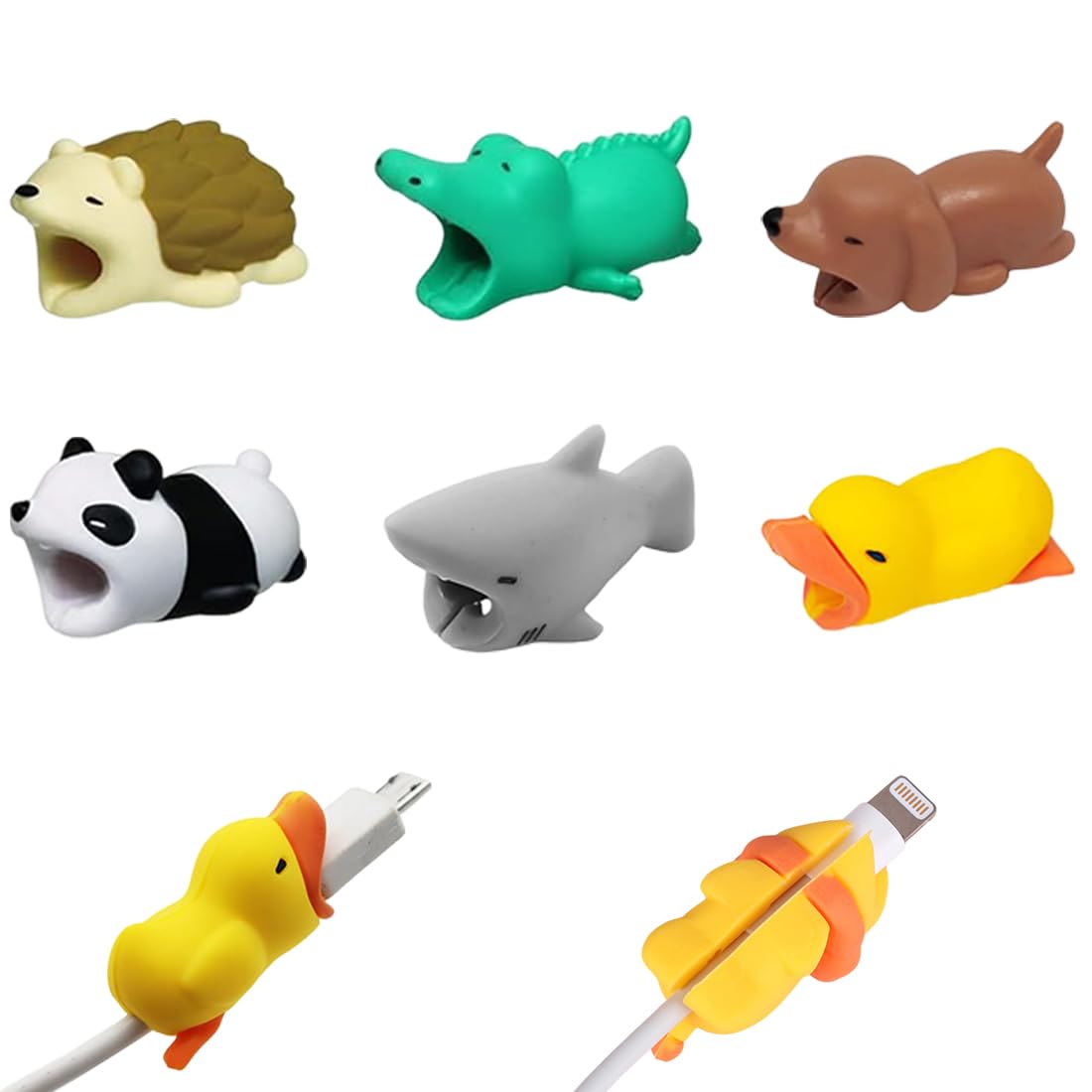 6 Pezzi Proteggi Cavo, Morsetti per Cavi in PVC Morbido con Design Animali Carini, Per Organizzare e Proteggere i Cavi di Alimentazione, Telefono, Computer, Ufficio e Casa