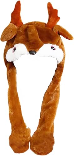 Miniatura 1 de Conejito de felpa para fiesta de cosplay, sombrero de reno y sombrero de hámster con orejas de salto en movimiento