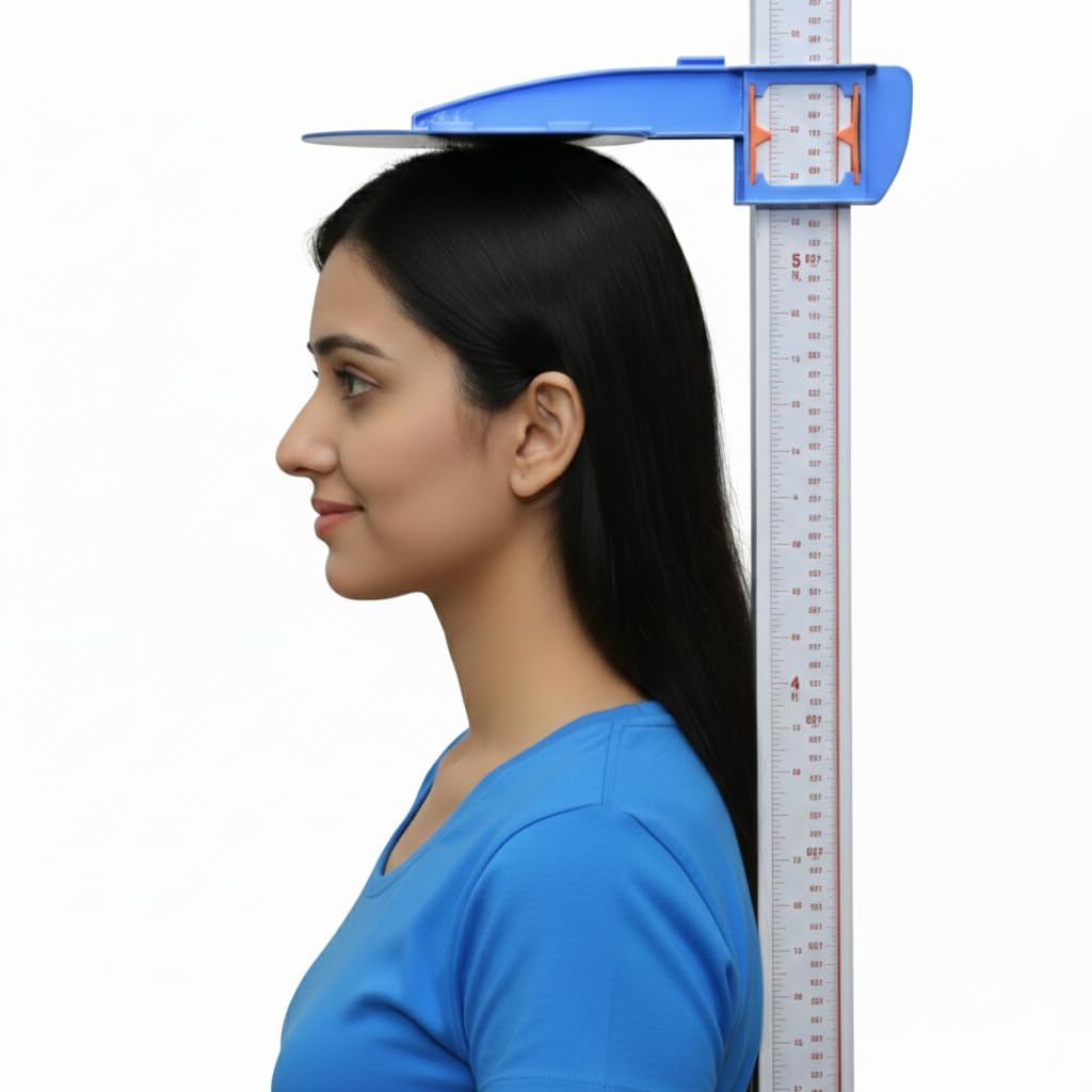 Height Measuring Scale Stadiometer | 210cm Range | Accurate Readings | Portable and Light Weight | Premium Height Gauge | 12 Months Warranty
