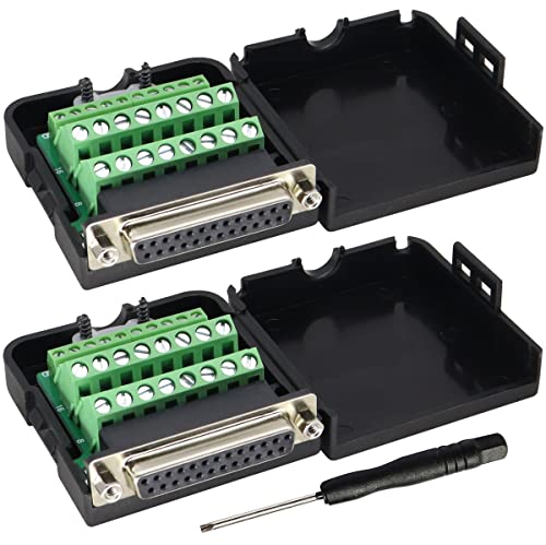 Conector DB25 hembra con terminal de tornillo 2 piezas miniatura 1