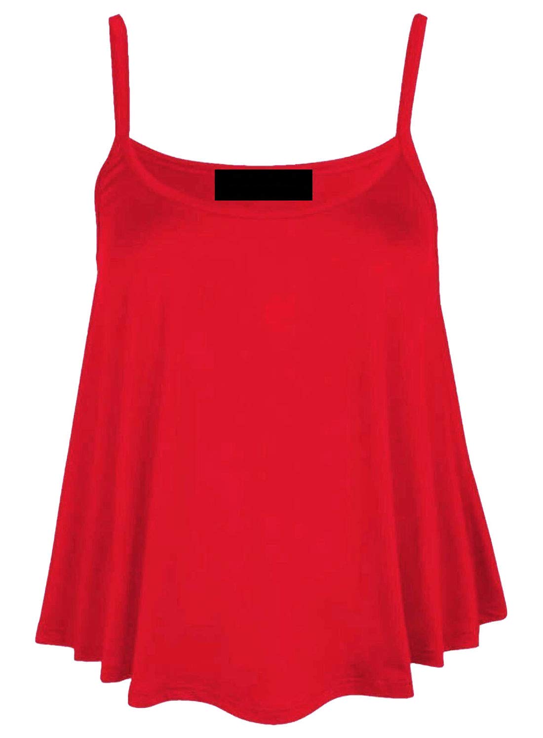 Real Life Fashion Ltd Women's Red Cami Swing Vest Top#( Sleeveless Strappy Cami Swing Vest Top#26-28#)