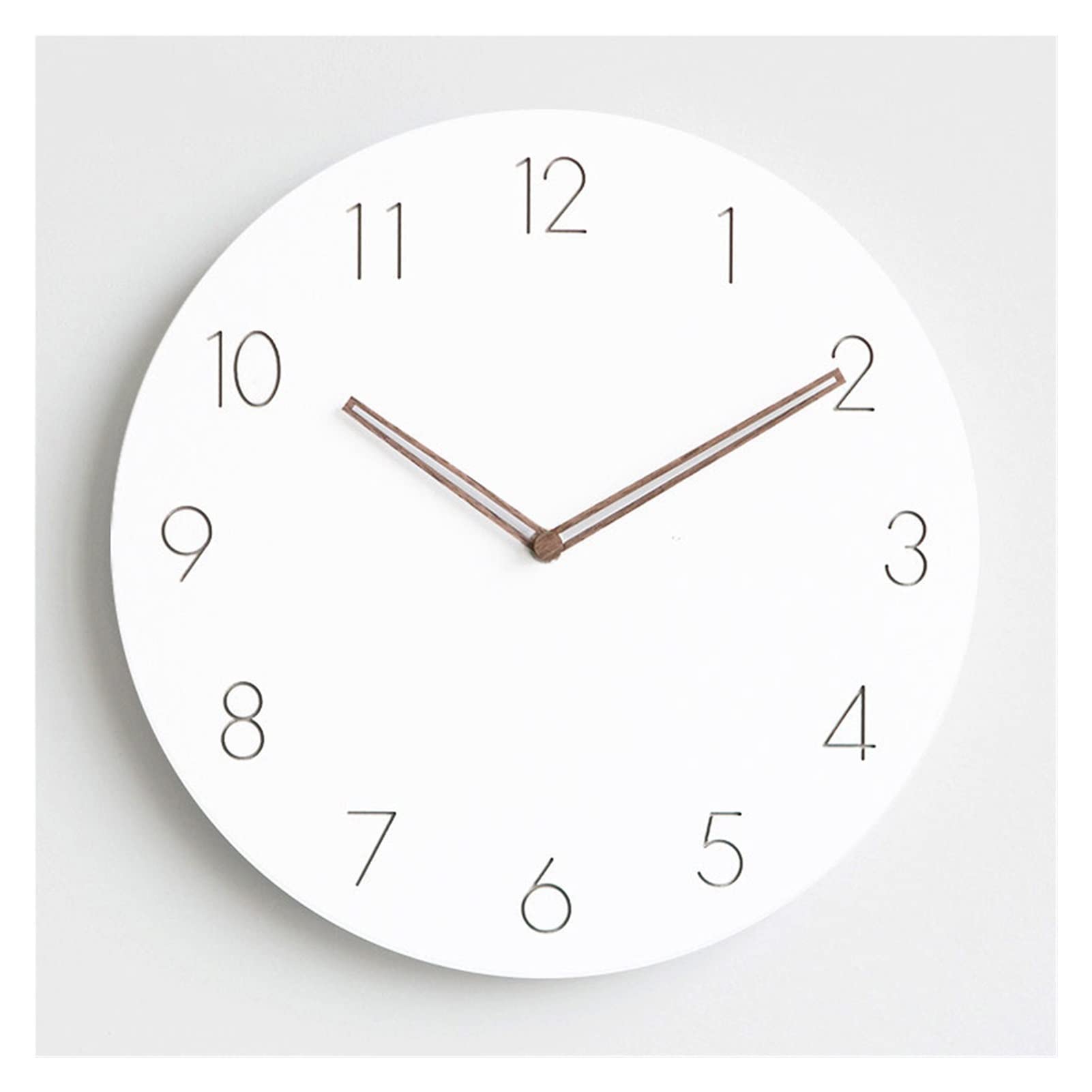 Horloge murale ronde en bois de 11 pouces avec chiffres arabes
