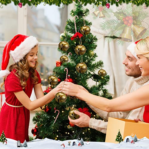 Zhengmy 8 Pieces Christmas Bells Jumbo 3.15'' Christmas Star Cutouts Bells Xmas Bells Large Bells For Craft Bells Ornament Christmas Tree Decor (Brass) #TOP4