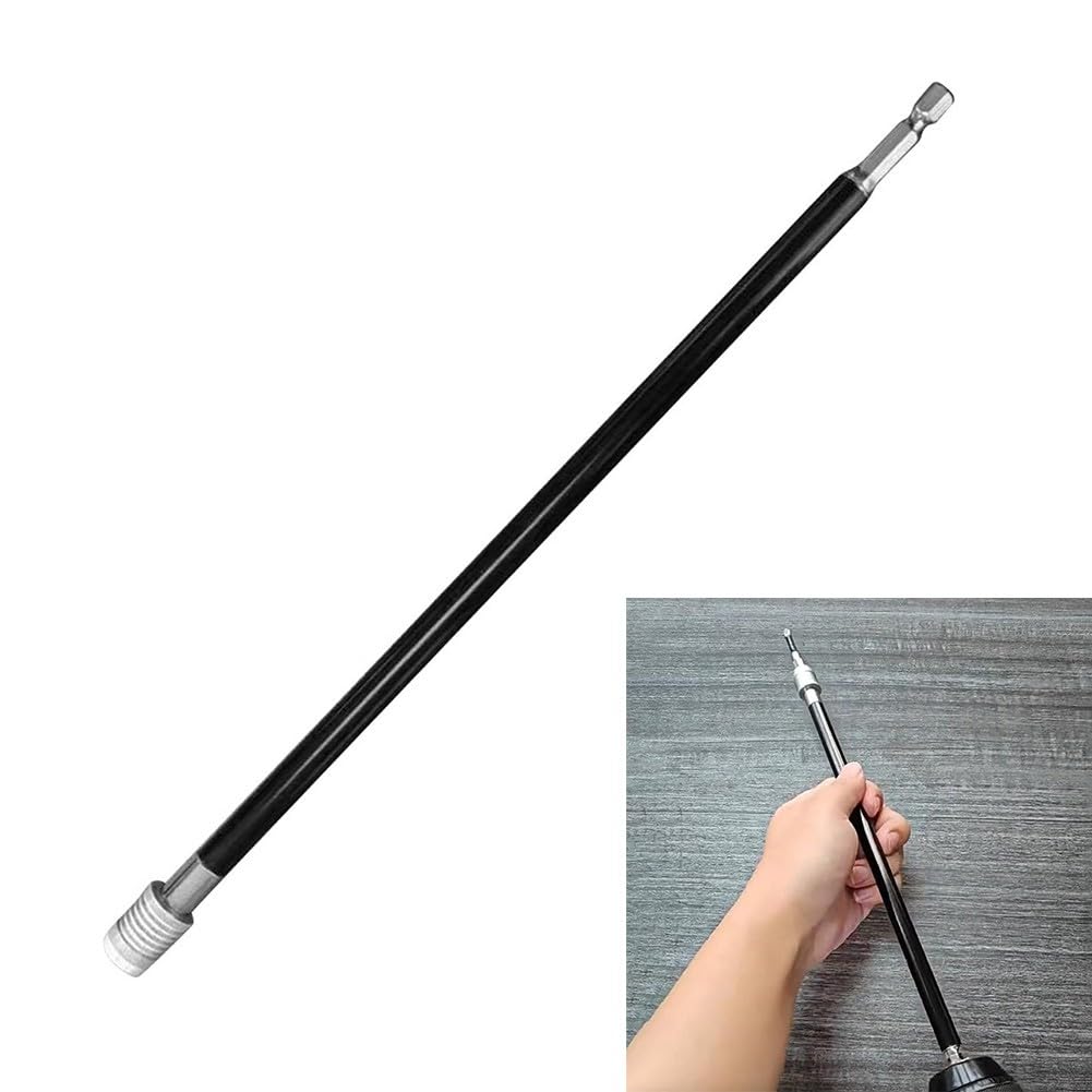 Porte-embout magnétique en chrome vanadium de 30,5 cm pour perceuses et tournevis avec mécanisme de verrouillage anti-oscillation (rouge)