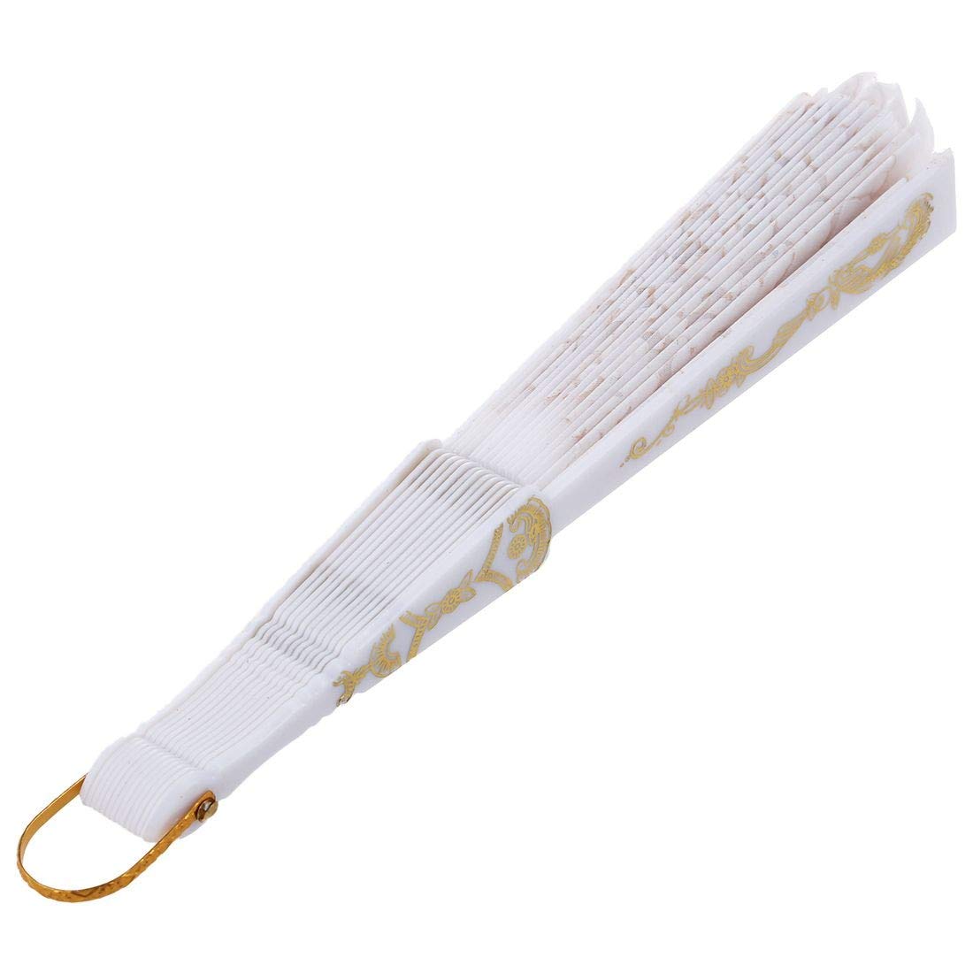 HEAGER Ventilator, Handventilator, Chinesischen stil blume hochzeit dance tuch falten handtücher weiß folding fan Licht