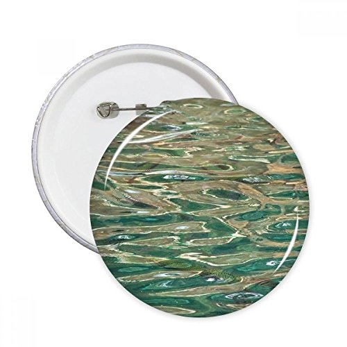 Badge bleu vagues et poisson bouton rond idée cadeau originale M