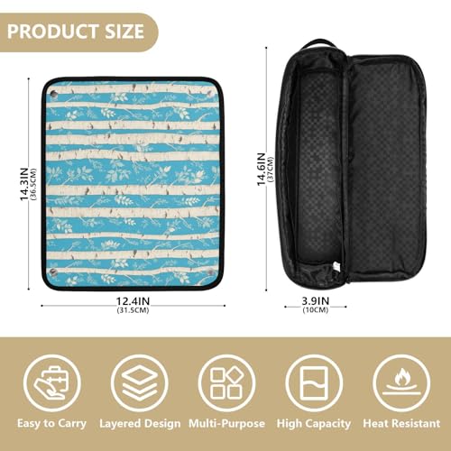 Estuche de Viaje 2 en 1 para Rizadores y Planchas White Birches Turquesa con Almohadilla Resistente al Calor miniatura 4