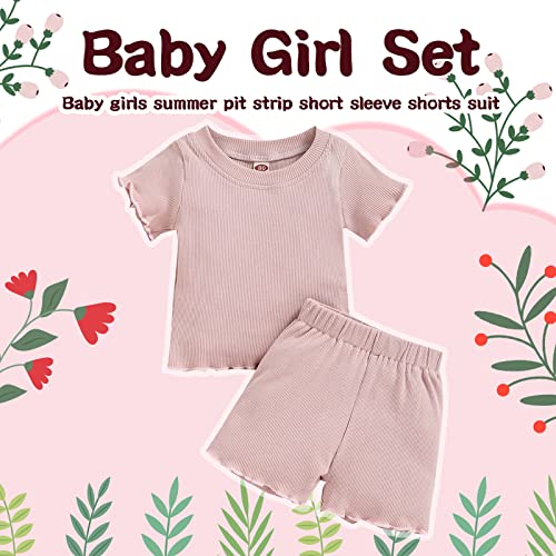 Image of Toddler Girl Clothes Summer Outfit Short Sleeve Shorts Set 12M-5T
