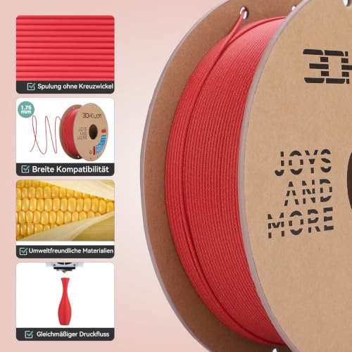 Image of 3DHoJor Matte PLA 3D Printer Filament Bundle,10KG PLA Matte Filament 1.75mm, 3D Filament Multicolor, 1KG Spool, 10 Pack,Black+White+Grey+Blue+Light Khaki+Pink+Yellow+Fire Engine red+Brown+Mint Green