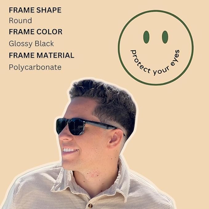 ShadyVEU Super Dark Round Sunglasses UV400 Casual Blacked Out 80's Retro Shades3