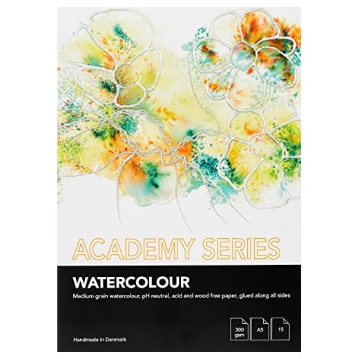 PLAY-CUT Serie Academia Papel Acuarela A5 (Blanco) | Bloque de acuarela 300g/m2 con 15 hojas de papel acuarela | Bloque de acuarela A5 | Bloque de acuarela para pinturas acuarela