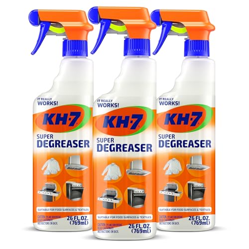 KH-7 Super Degreaser Multipurpose Cleaning Spray: The Heavy Duty All Purpose Cleaner for Your Home, Kitchen, Garage, Car & Laundry | Total Cleaner & Powerful Grease Remover, 26 oz (3 Pack)