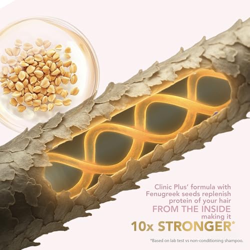 Image of Clinic Plus Strength & Smooth Shampoo, Fenugreek Protein + Hibiscus for Hair Strengthening and Smoother Hair, 175 ml