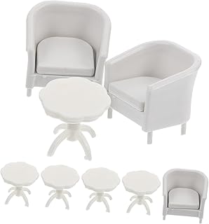 Gogogmee 9 Pçs Mini Cadeira De Mesa Miniaturas De Móveis Miniatura Decoração Casa De Boneca Armário Em Miniatura Modelo De Mesa Em Miniatura Mini Cadeira E Modelo De Mesa Móveis Em