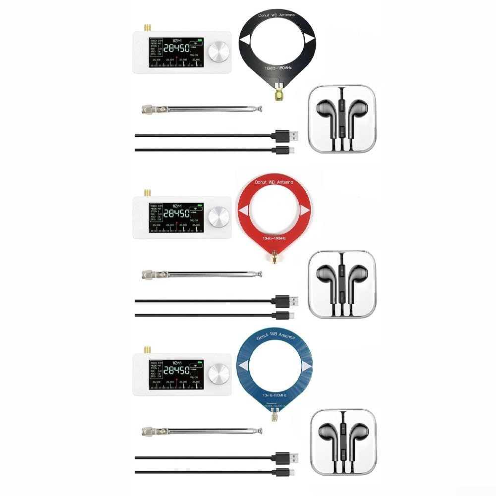 Radio SI4732, tamaño de bolsillo 0.5-108MHz Receptor con pantalla IPS y conector para auriculares (negro)