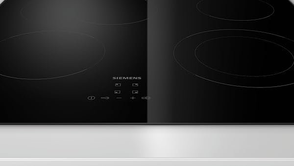 Siemens ET61RBNA1E, iQ300, piano cottura elettrico da 60 cm, autosufficiente, senza cornice, prodotto in Germania, touchControl, zona arrosto commutabile, zona cottura a 21 cm, spegnimento di - 2