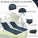 Only choice Chaise Lounge Cushions Replacement Waterproof Outdoor Lounge Chair Cushion with Ties for Garden Lawn Pool Patio Furniture 73”L × 24”W (Navy Blue)