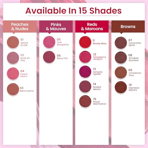 Image of Swiss Beauty Matte Hour Liquid Lipstick | Non-Transfer Formula | Highly Pigmented | Up To 10-Hour Wear | Waterproof & Smudge-Proof | Enriched with Vitamin | Shade-9. Cinnamon Sour, 4.2ml