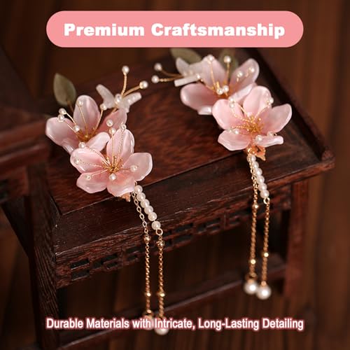 NIIIYTYB 2 piezas clips de cabello flor de loto rosa miniatura 7