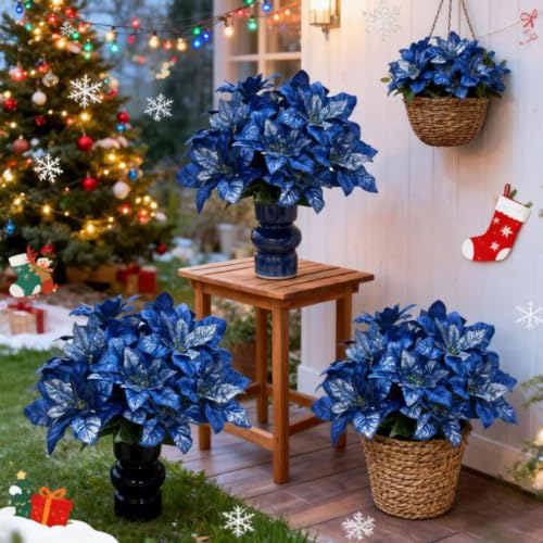Aufmer Artificial Flowers for Christmas Decoration Christmas Flowers - image 7