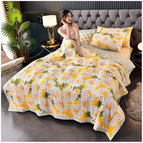 Couette d'été 2 personnes légère lavable couverture fraîche coton