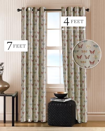Image of Cloth Fusion Printed 100% Blackout Door Curtains 7 Feet Long Set of 2