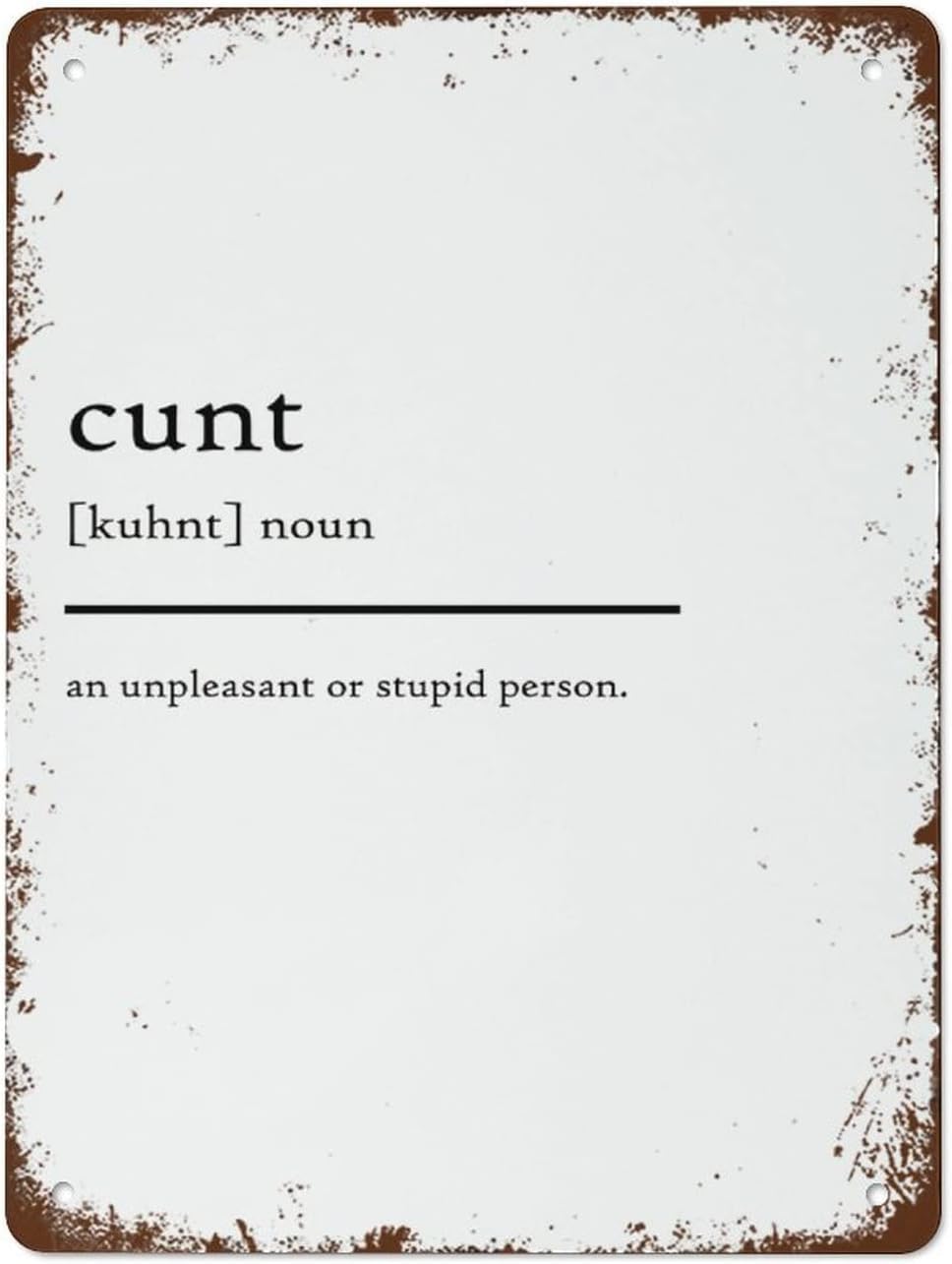 Sitrmgh Signage Style 74 Cunt Definition Print Cunt Definition Poster Sign Vintage Tin Signs Home Kitchen Decorations Wall Decor Metal Poster For Room 8X12inch