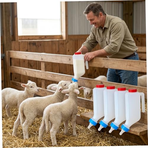 Biberones para cabras con gancho lateral para colgar en corral, 500 ml 3