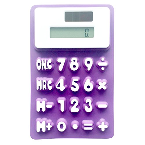 Outgeek Portable Calculator Silicone Calculator Flexible 8 Digit 20 Button Handheld Basic Calculator for Home School