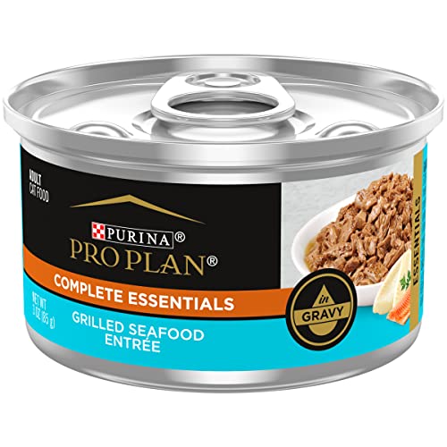 Purina Pro Plan High Protein Cat Food With Gravy, Grilled Seafood Entree - (24) 3 Oz. Cans #TOP8