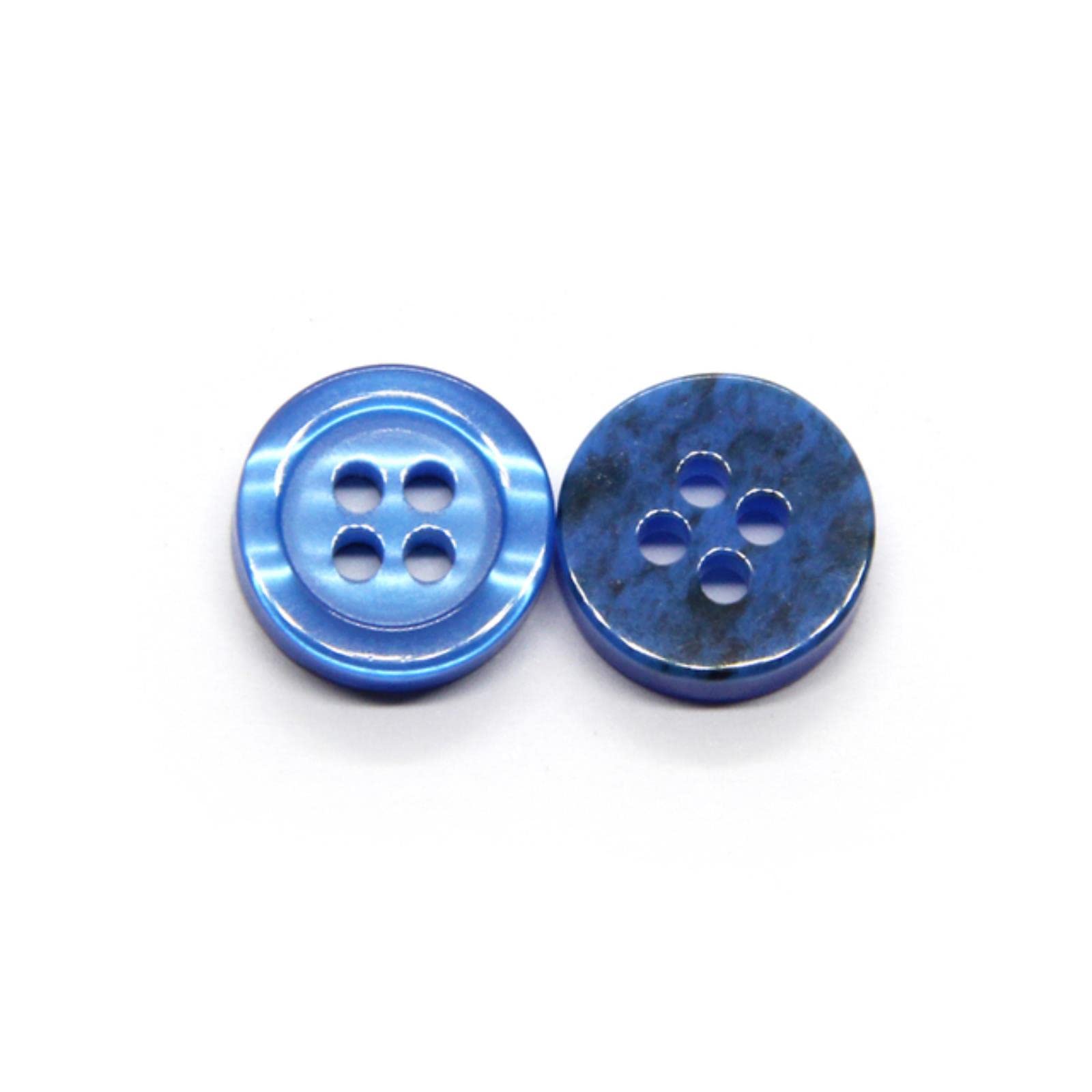 30 szt. 4-otworowe guziki z imitacji muszli żywicy do szycia koszul odzieżowych, ręcznie robione akcesoria DIY(Blue,11mm)