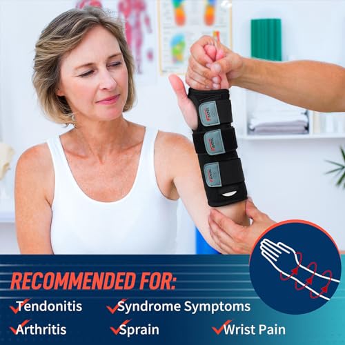 Image of FEATOL Wrist Brace Hand Brace, Carpal Tunnel Wrist Splint Night Support for Women Men, Pain Relief Support -Tendonitis, Arthritis, Sprain, Left Hand, Small /Medium