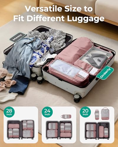 Image of BAGSMART Compression Packing Cubes for Travel, Lightweight Vacation Essentials, Suitcase Organizer Bags, Durable Luggage Organizer, 6 /4 /2 Set Options
