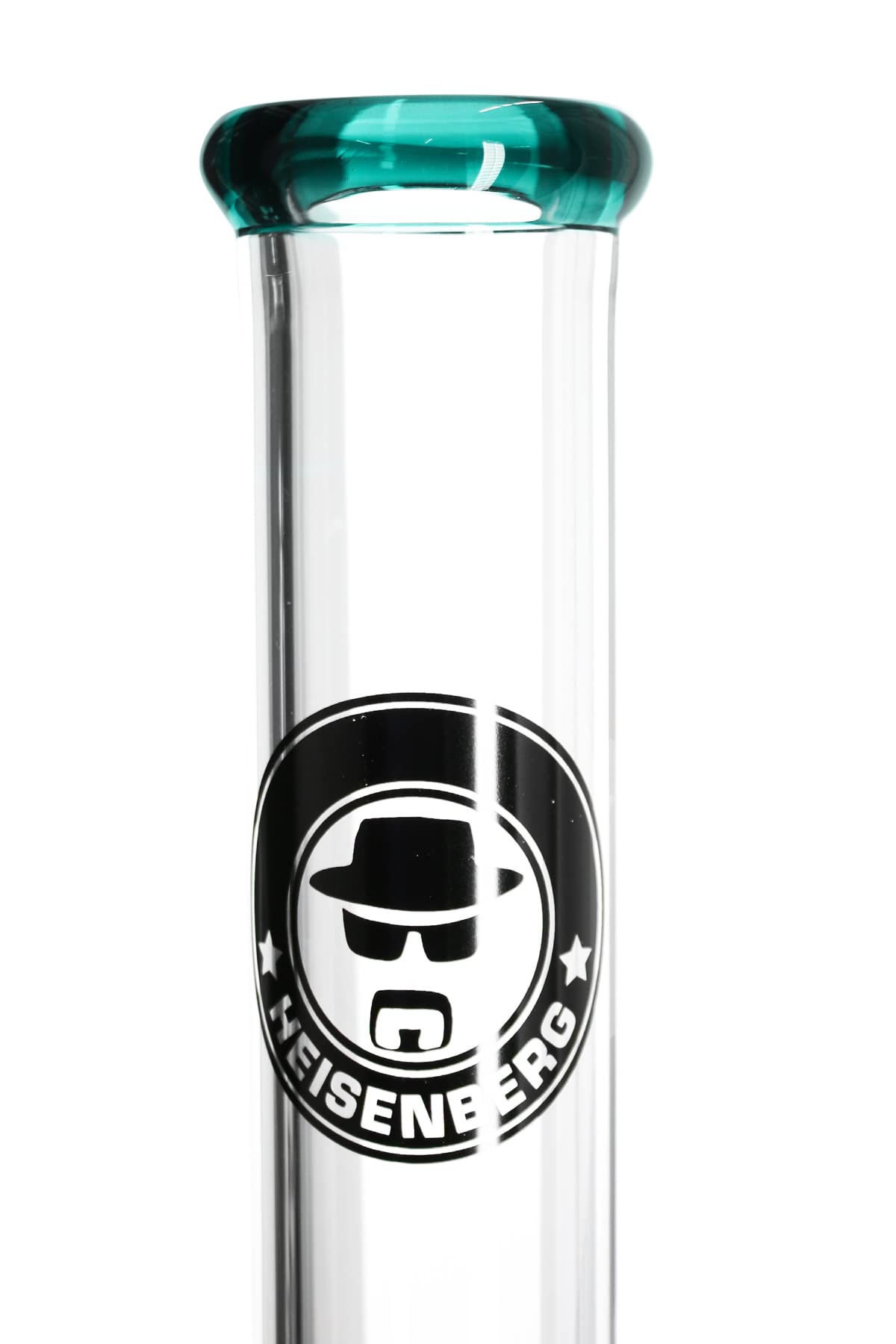 Heisenberg 50-7 DarkGreen Glasbong zylindrische Form, 7mm Glasdicke, Höhe 50 cm, 18.8 Normschliff, teilweise dunkelgrün gefärbt, ohne Perkolatoren