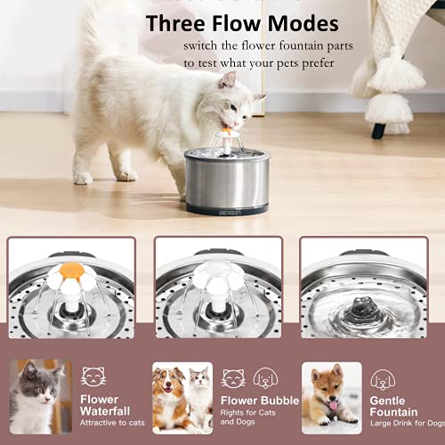 Fuente de agua para gato acero inoxidable 2.5 L miniatura 3