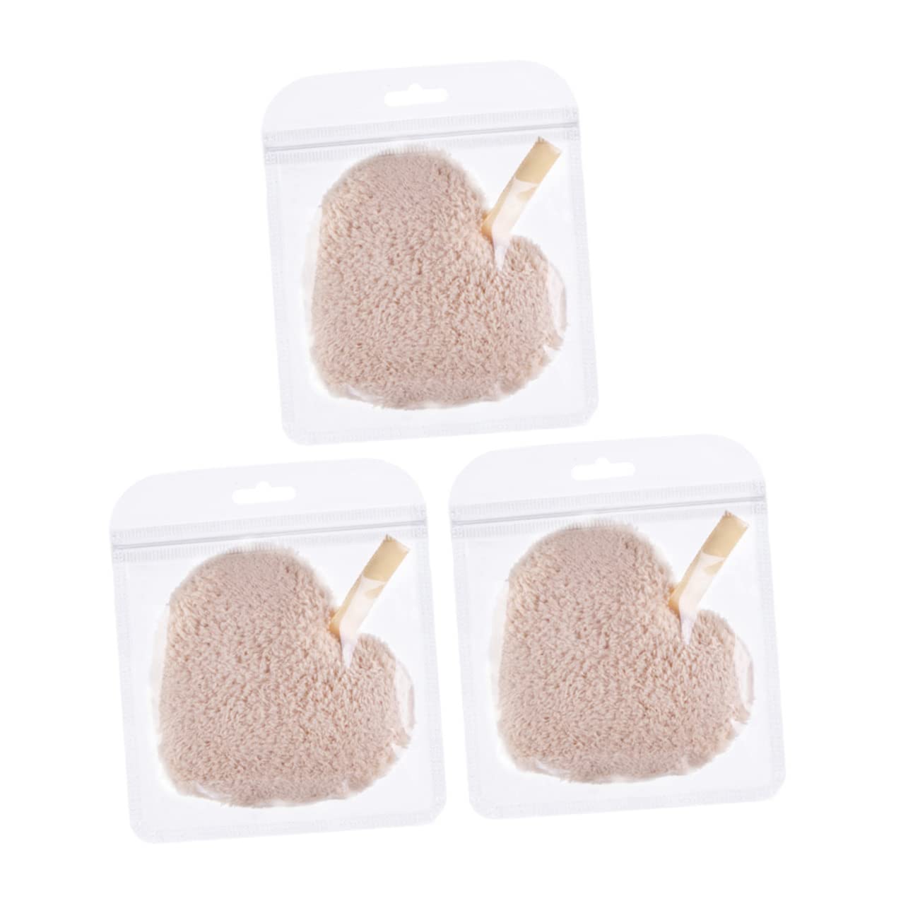 LIFKOME 3Pcs Heart Shape Makeup Removal Pads Soft Reusable Cleaning for Gentle Face Washing Luxurious Powder Puff for Cosmetic Application for Female Beauty Routine