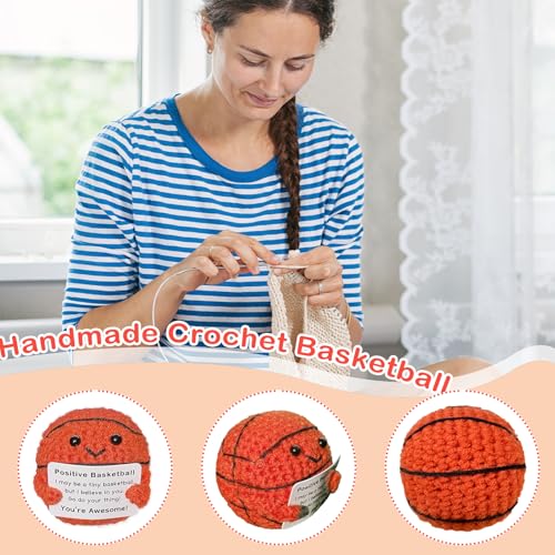 image for Zelaxeyi Funny Crochet Mini Basketball Gift for Basketball Lovers,Birt