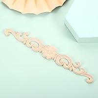 Vista 8 de MUXSAM Apliques de madera decorativos tallados, calcomanías largas de madera para decoración de muebles, tallas de roseta para puerta, gabinete