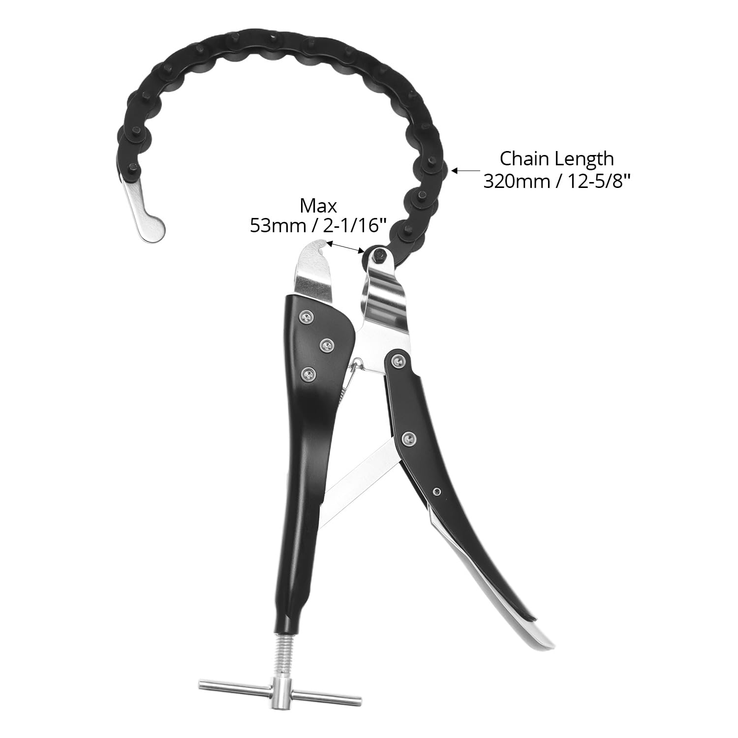 QWORK® Obcinak do łańcucha wydechowego, obcinak do łańcucha, do cięcia rur wydechowych i wydechowych, do miedzi, PVC, aluminium