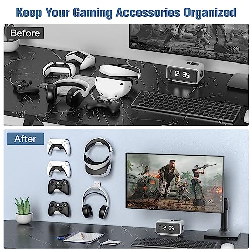 image for KUNSLUCK 4 Pack Controller Wall Mount for PS5, Xbox, Switch Controller