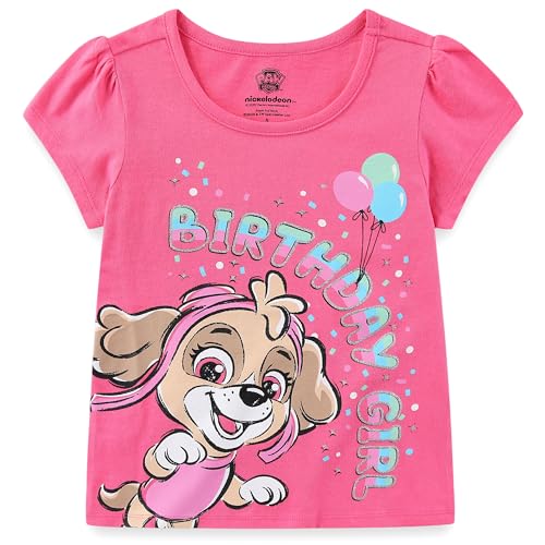 Paw Patrol Nickelodeon Birthday Girls Short Sleeve T-Shirt for Toddlers and Big Kids