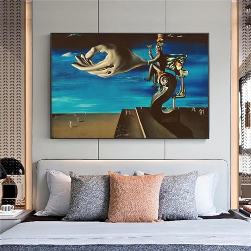 Tableau Salvador Dali La main de Dali impression sur toile encadrée 80x110 cm pour salon
