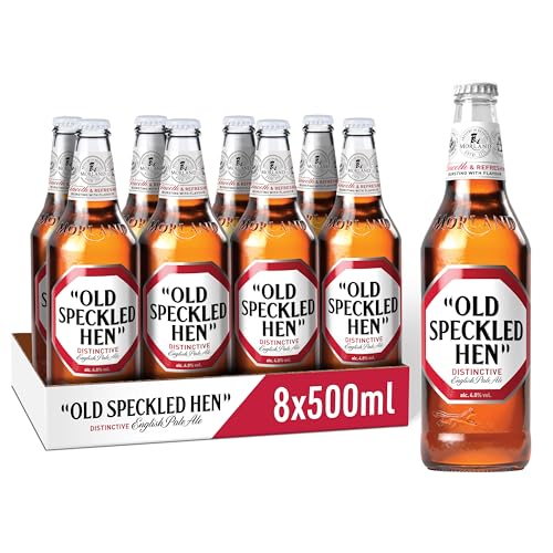 Old Speckled Hen Pale Ale Beer 8 x 500ml Bottles Smooth Malty British Ale with Balanced Hops Premium Full Flavoured for Everyday Drinking