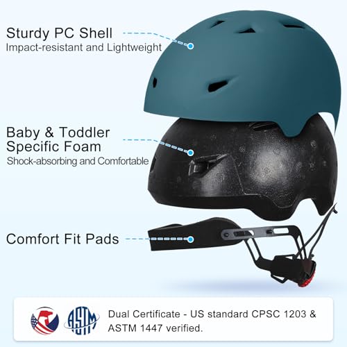 Image of Toddler Helmet, Baby Infant Kids Bike Helmet for Kids Age 1-3 /2-4 /3-5 /5-8 Adjustable Toddler Bike Helmets for Boys Girls for Scooter Skateboard Cycling