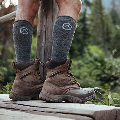 CloudLine Men’s and Women’s Merino Wool Graduated Compression Socks - Light Cushion, Moisture Wicking, Made in USA - 1 Pair4