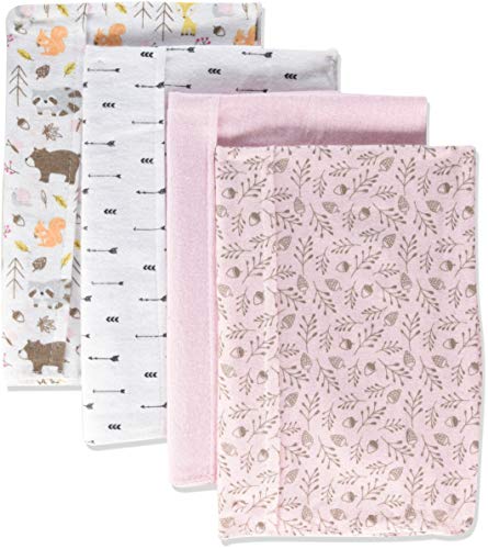 Hudson Baby Unisex Baby Cotton Flannel Burp Cloths, Girl Pinecone, One Size