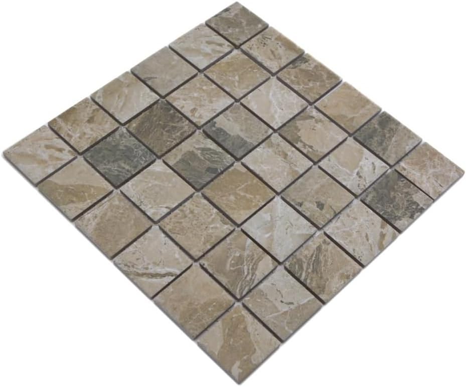 Marmor Mosaik Fliesen Matte 305x305mm - Golden Cream Poliert Für Bad & Küche